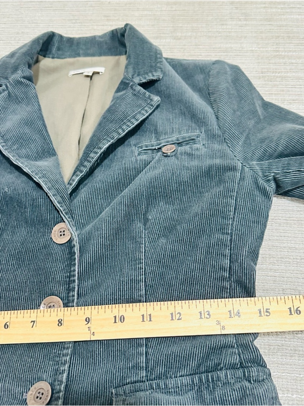 Vince‎ Jacket Blazer Corduroy Size 6 Grey  Cotton Cord Button Front Casual USA - Picture 5 of 10